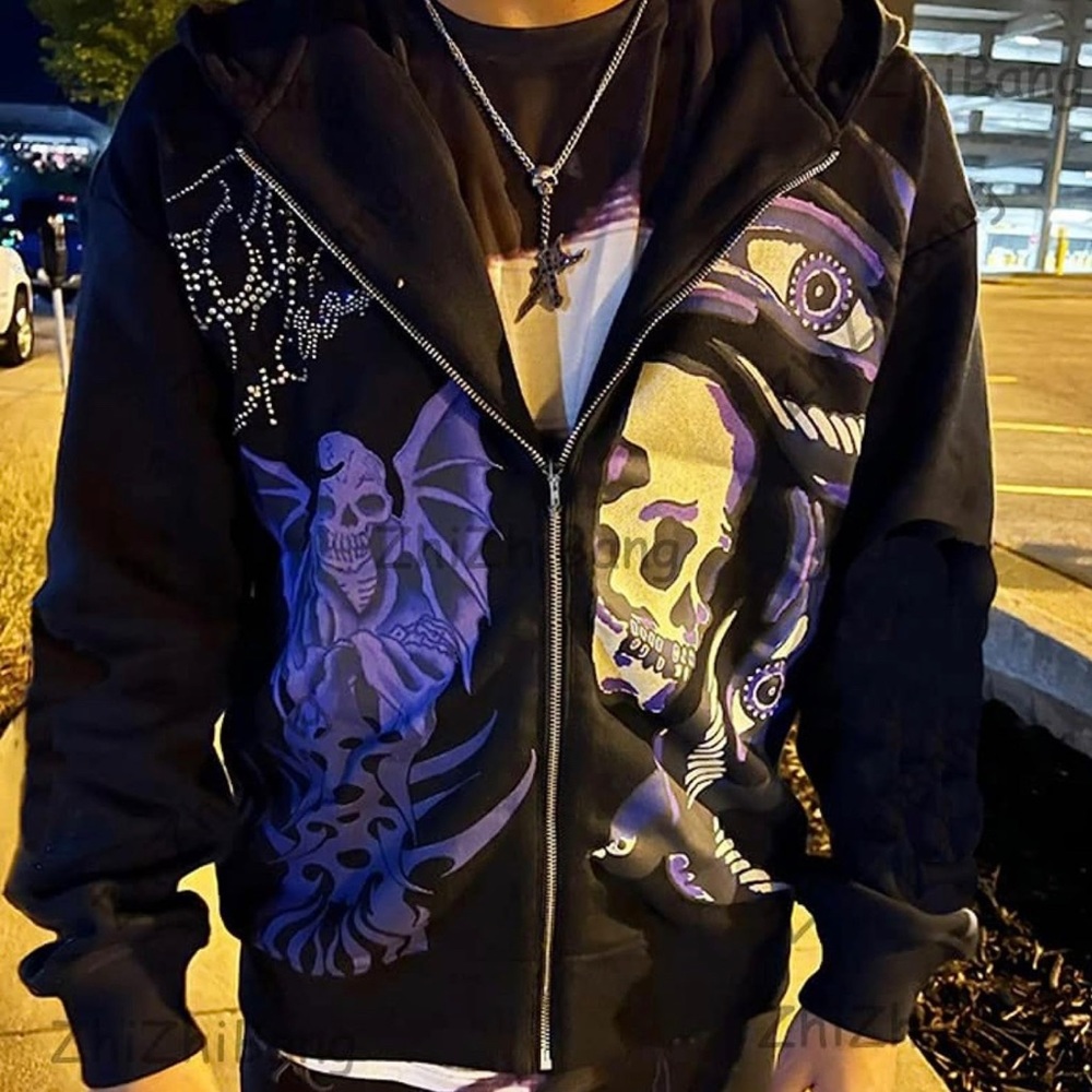 Skull Skeleton Streetwear Oversized Hoodie Harajuku Streetwear